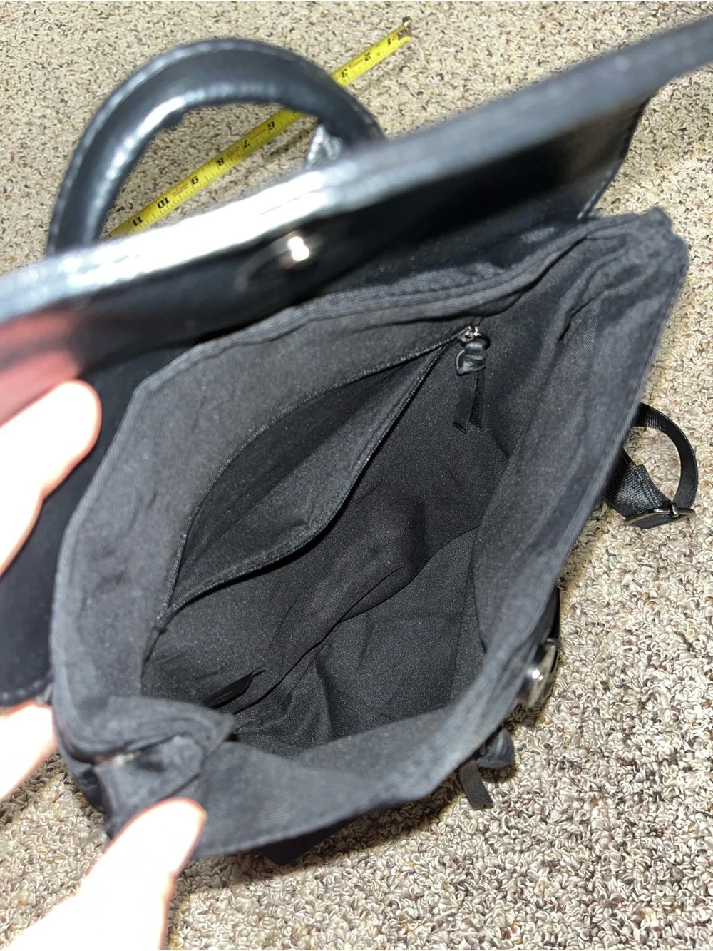 Botkier Black Leather-Flap Nylon Backpack